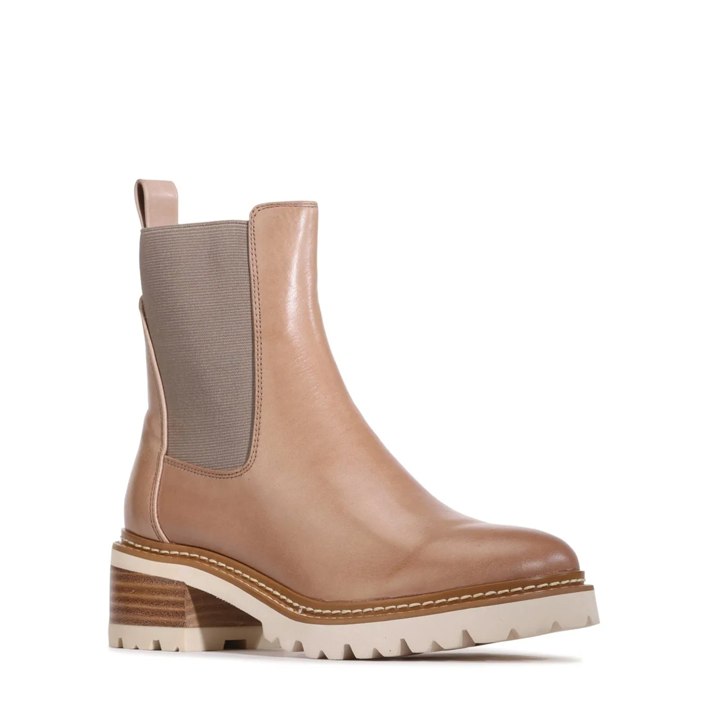 LINEAR LEATHER ANKLE BOOTS