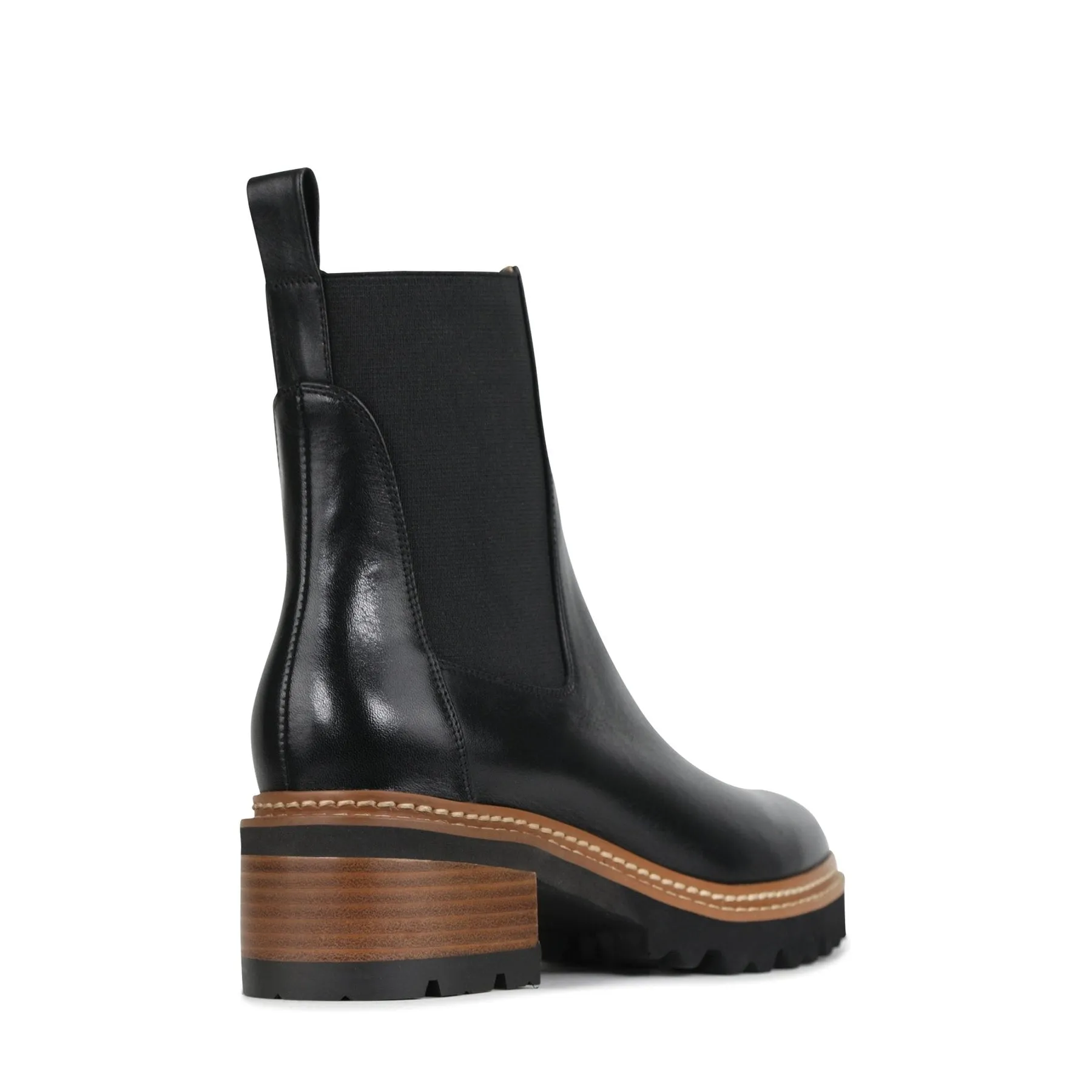 LINEAR LEATHER ANKLE BOOTS