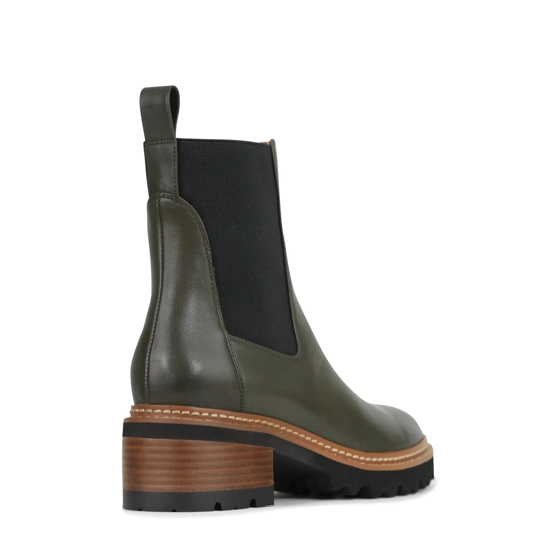 LINEAR LEATHER ANKLE BOOTS
