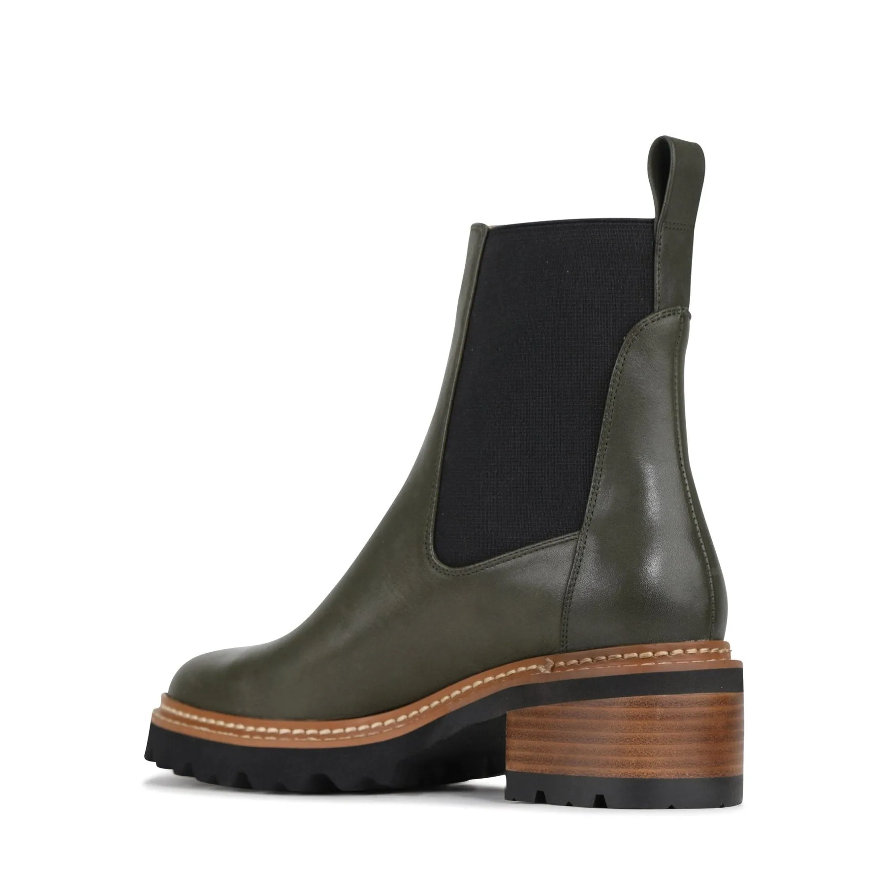 LINEAR LEATHER ANKLE BOOTS