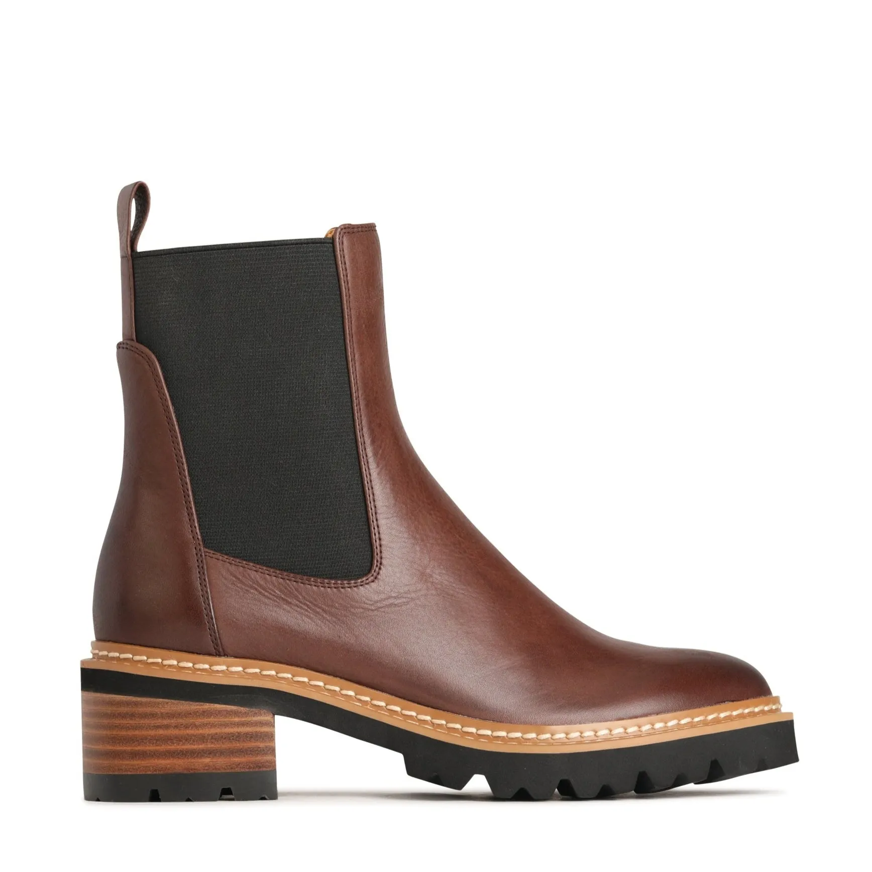 LINEAR LEATHER ANKLE BOOTS