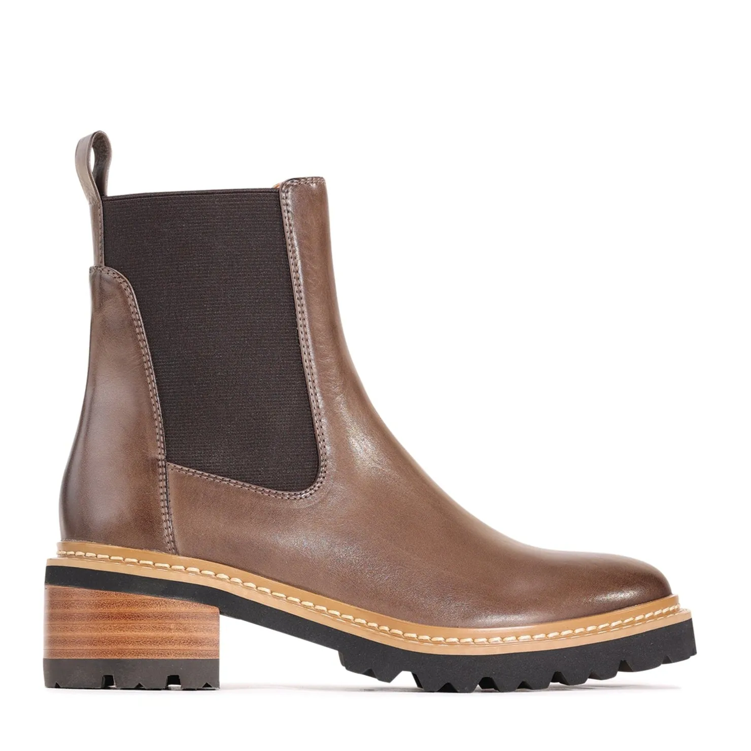 LINEAR LEATHER ANKLE BOOTS