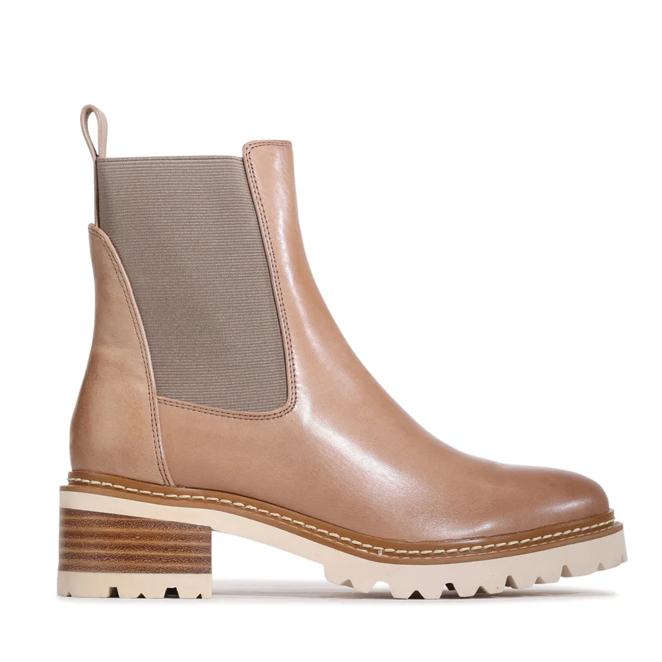 LINEAR LEATHER ANKLE BOOTS