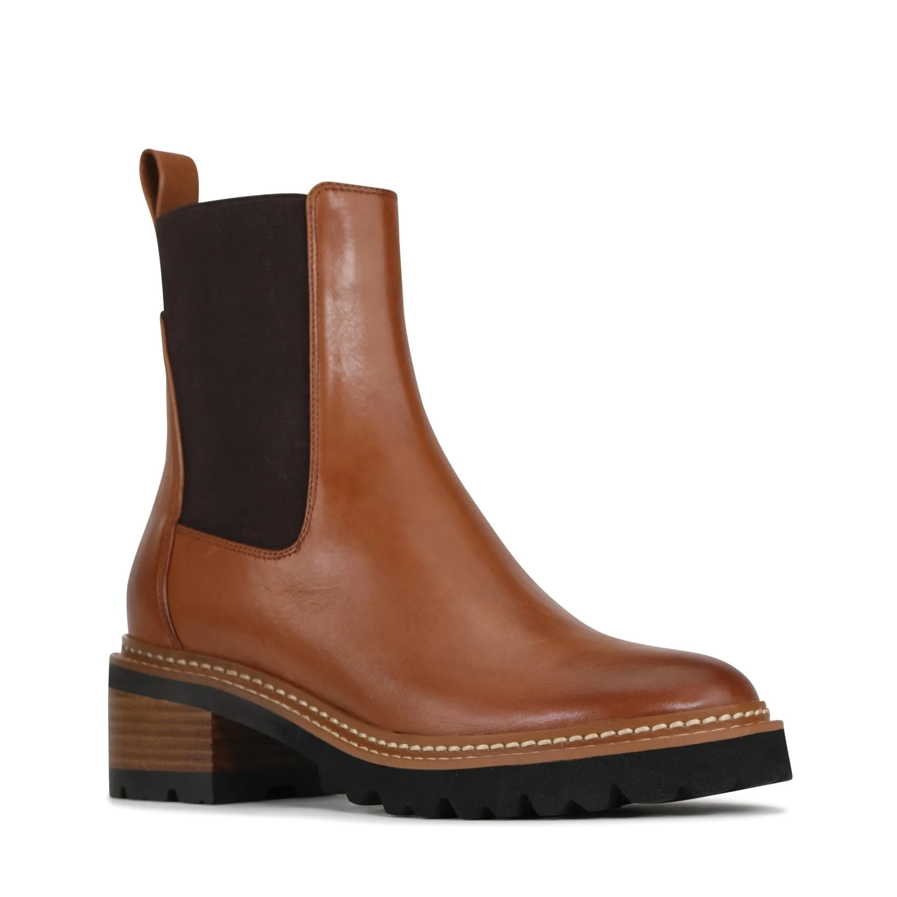 LINEAR LEATHER ANKLE BOOTS