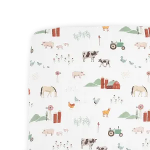 Little Unicorn Farmyard Cotton Muslin Crib Sheet