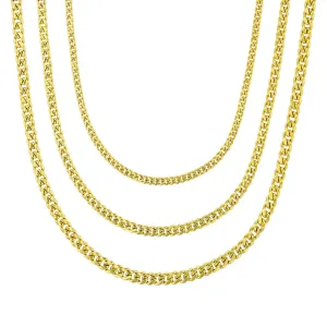 [Lobster Lock]  Lightweight/Hollow Miami Cuban Chain (14K)