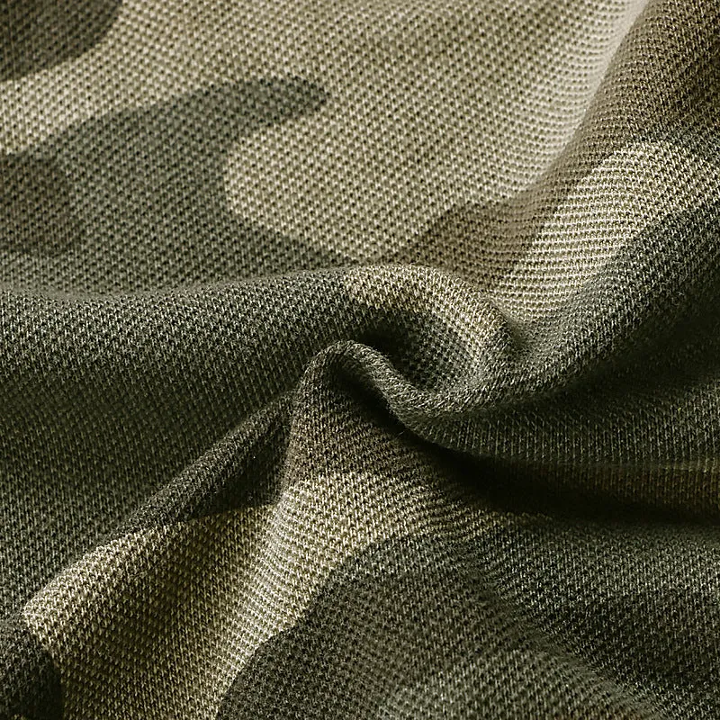 Loose Camo Breathable Sweatshirt Lapel Men T-Shirt