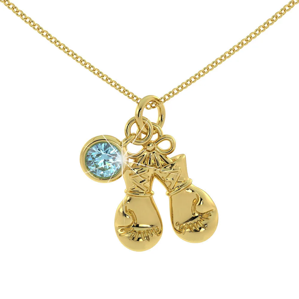 Love Kickboxing - Birthstone Pendant .925 Sterling Silver