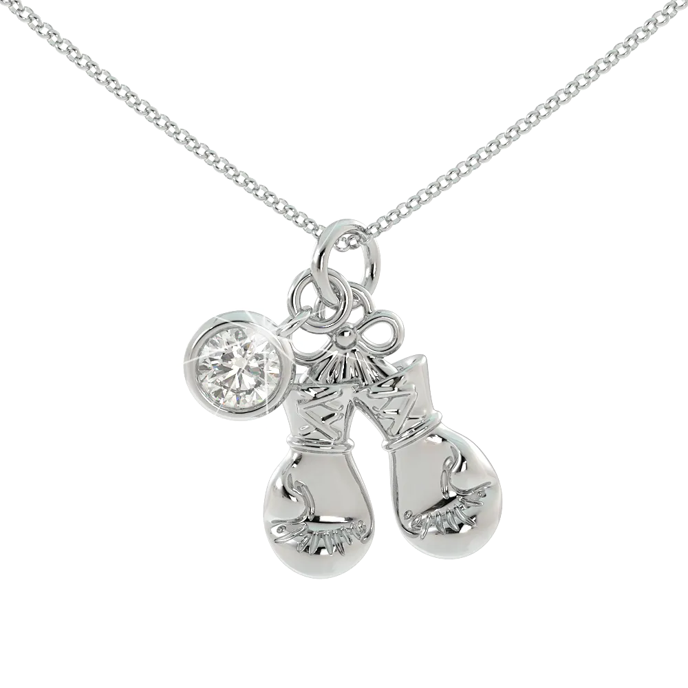 Love Kickboxing - Birthstone Pendant .925 Sterling Silver