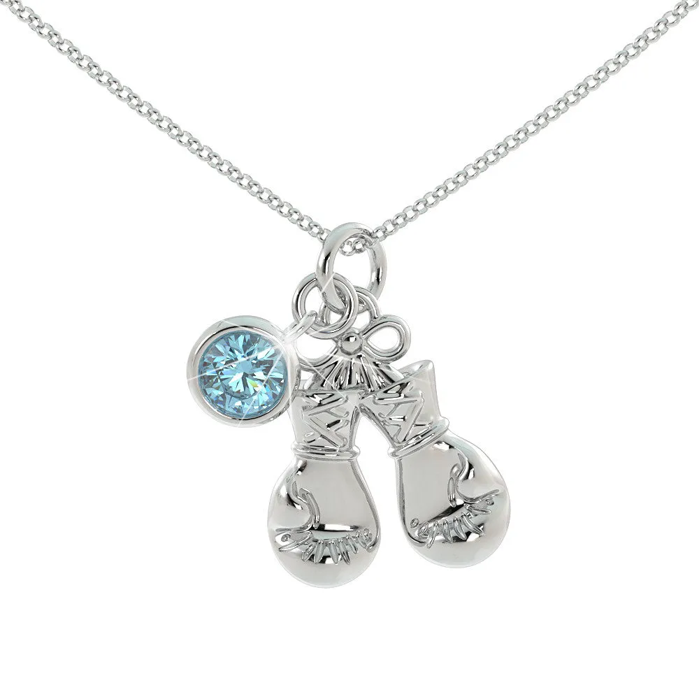 Love Kickboxing - Birthstone Pendant .925 Sterling Silver