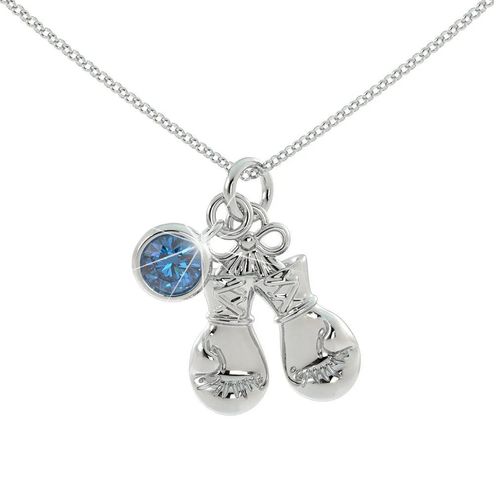 Love Kickboxing - Birthstone Pendant .925 Sterling Silver