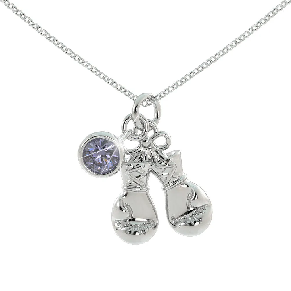 Love Kickboxing - Birthstone Pendant .925 Sterling Silver