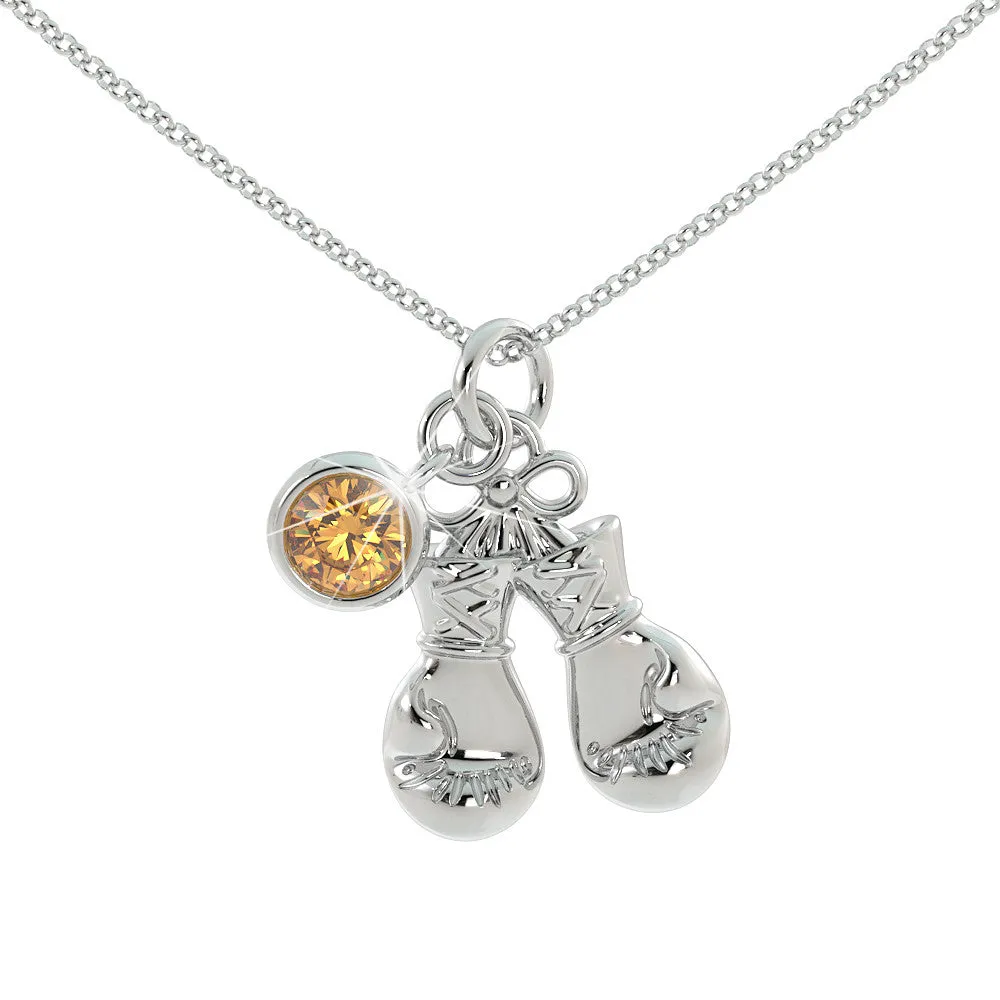 Love Kickboxing - Birthstone Pendant .925 Sterling Silver