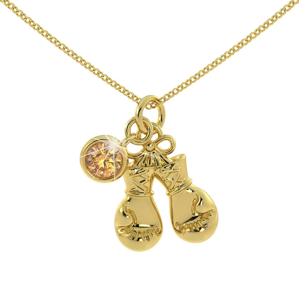 Love Kickboxing - Birthstone Pendant .925 Sterling Silver