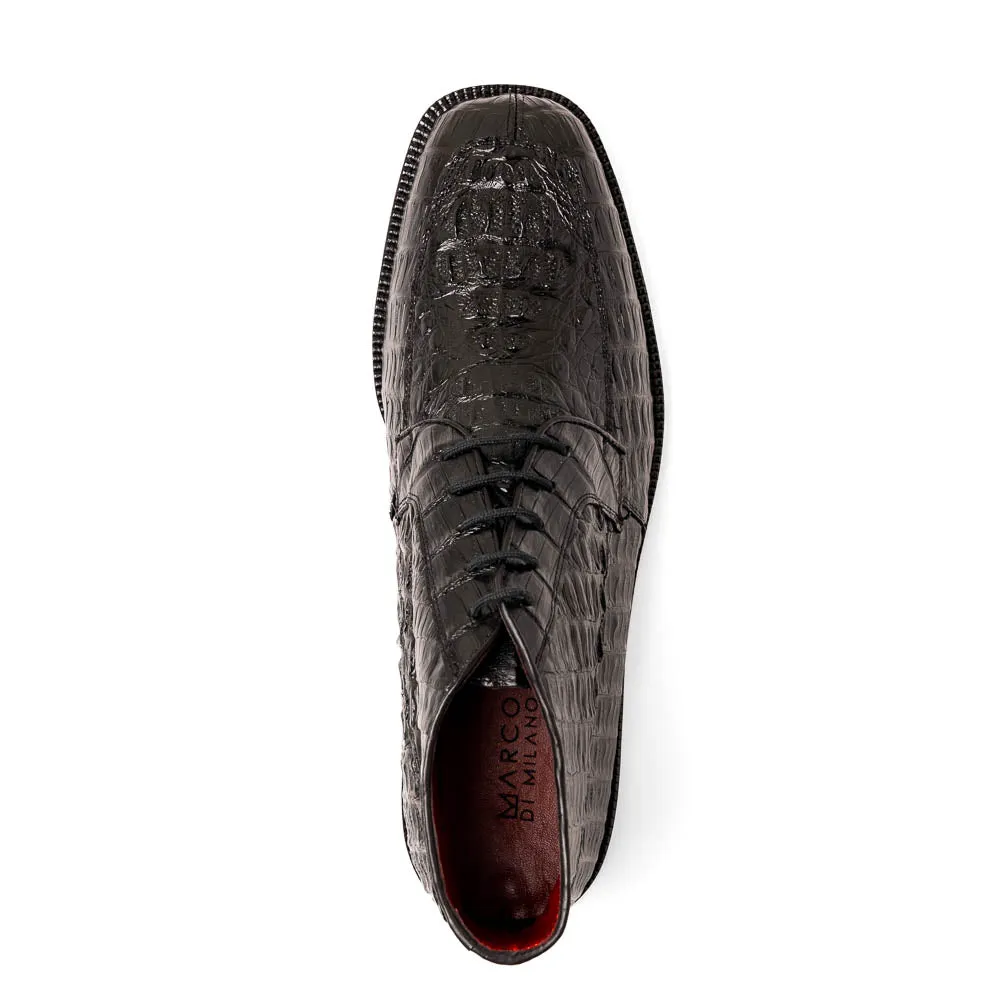 Marco Di Milano Martinelli Black Caiman Crocodile Ankle Boots