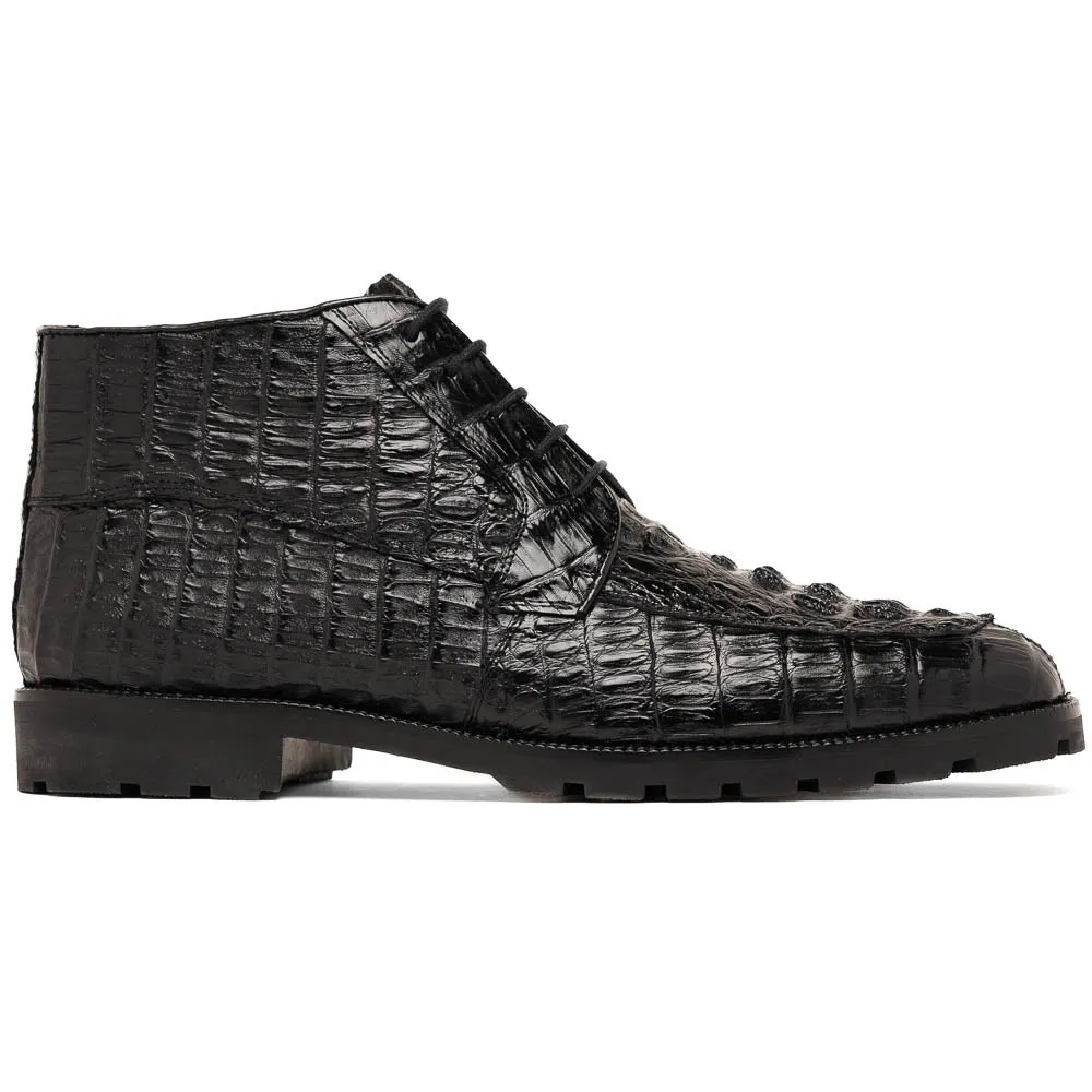 Marco Di Milano Martinelli Black Caiman Crocodile Ankle Boots