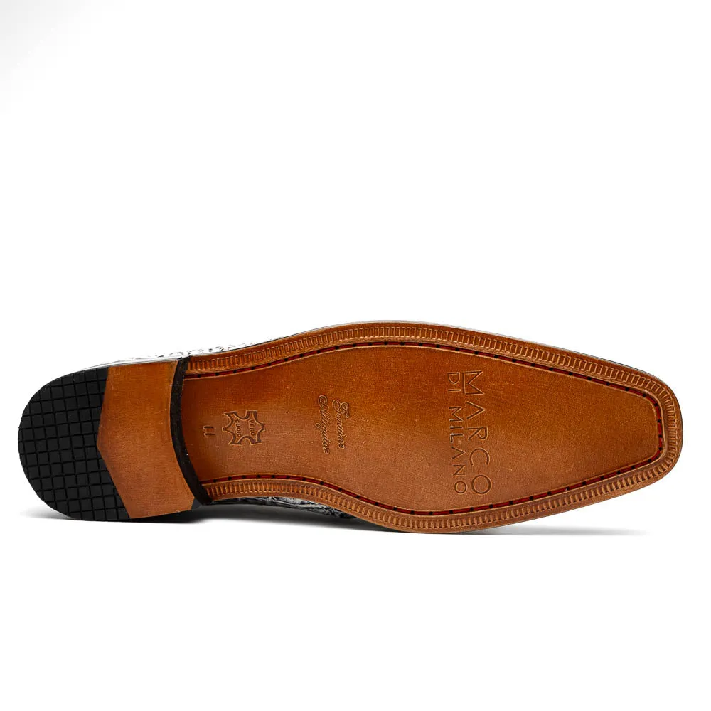 Marco Di Milano Pietro Newspaper Alligator Derby Boots