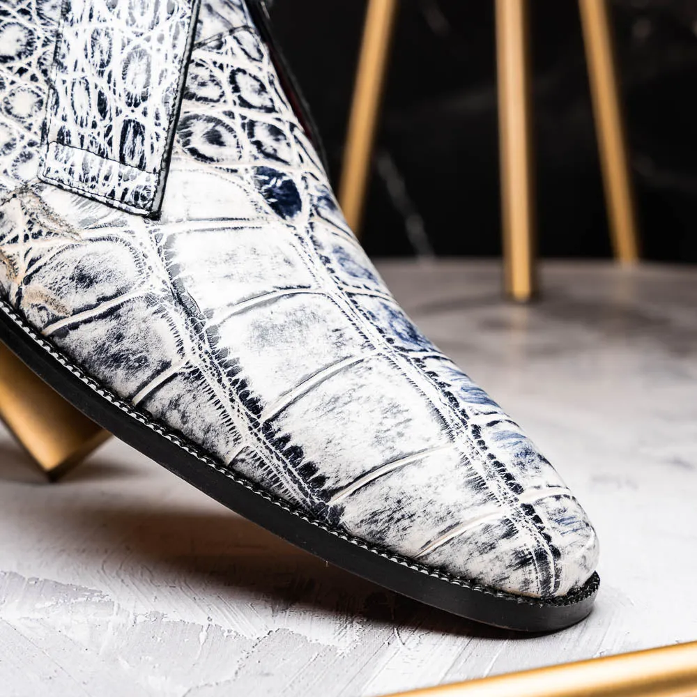 Marco Di Milano Pietro Newspaper Alligator Derby Boots