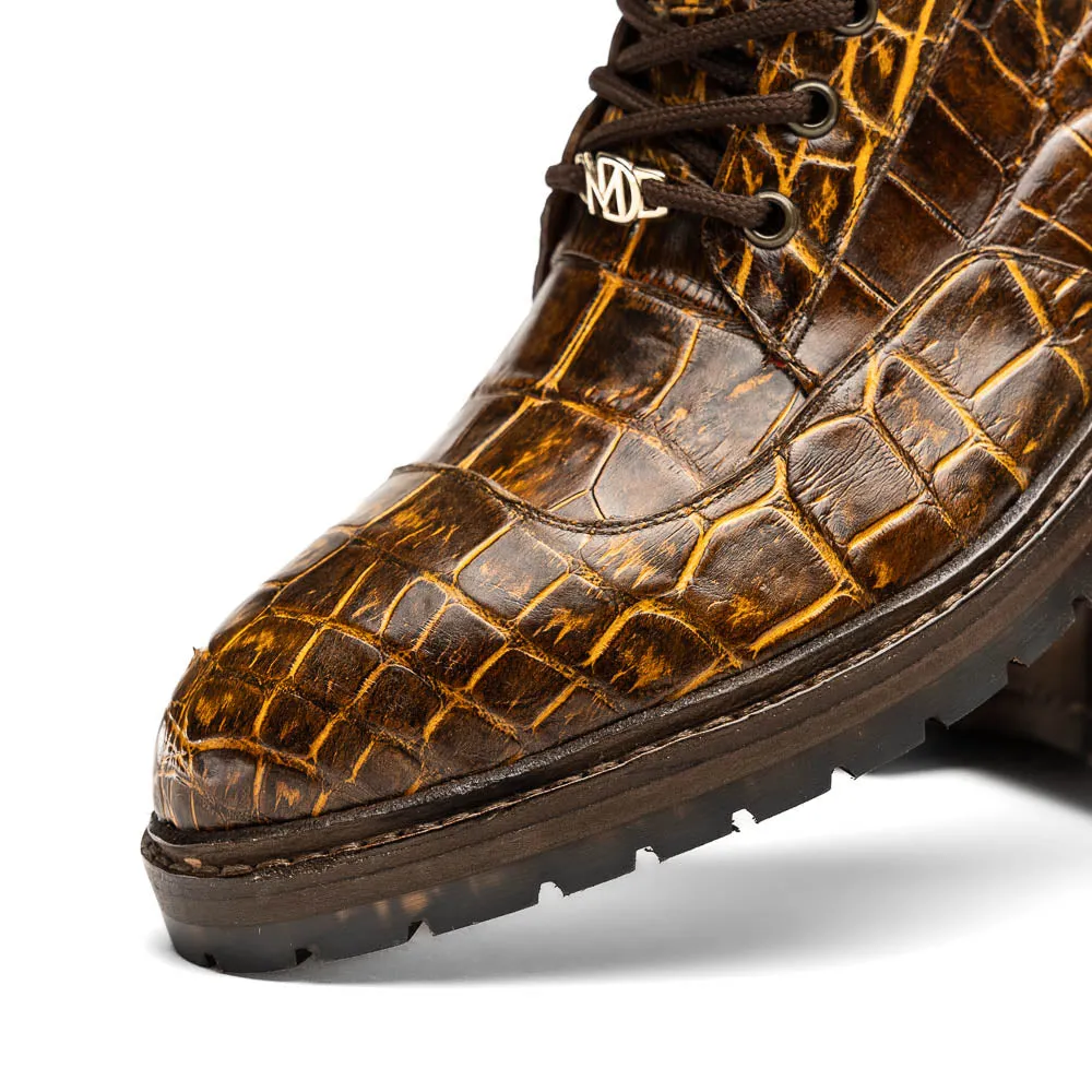 Marco Di Milano Potenza Mustard/Brown Alligator Boot