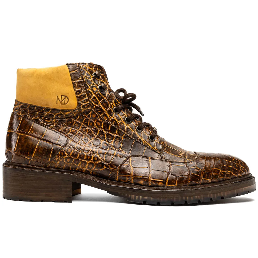 Marco Di Milano Potenza Mustard/Brown Alligator Boot