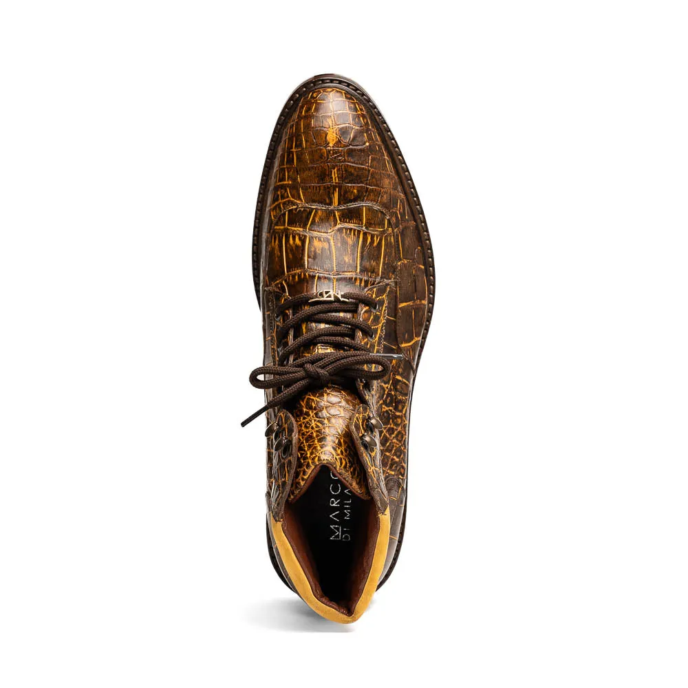 Marco Di Milano Potenza Mustard/Brown Alligator Boot