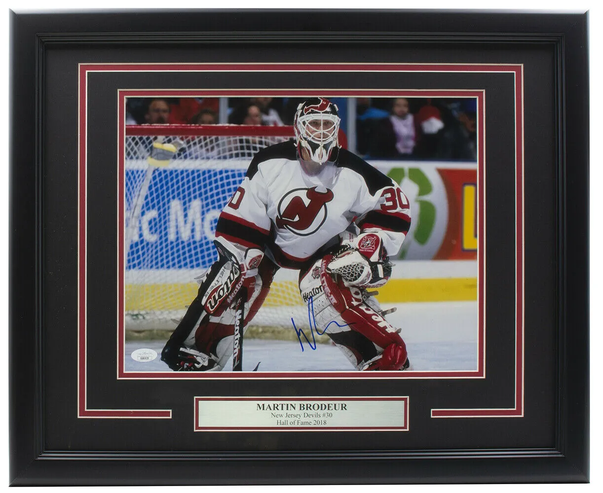Martin Brodeur Signed Framed New Jersey Devils 11x14 Hockey Photo JSA
