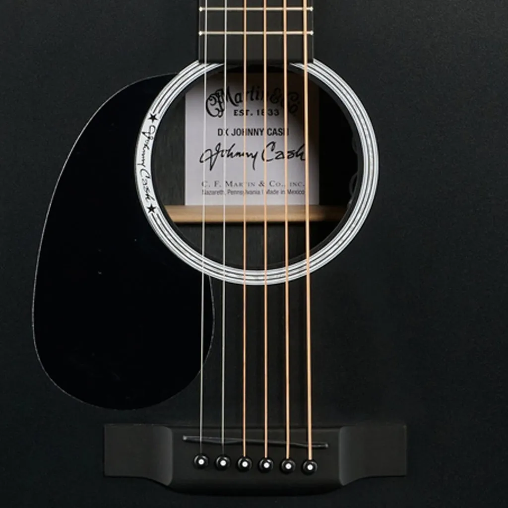 Martin DX Johnny Cash: X-Series Signature Edition Left Handed - Jett Black