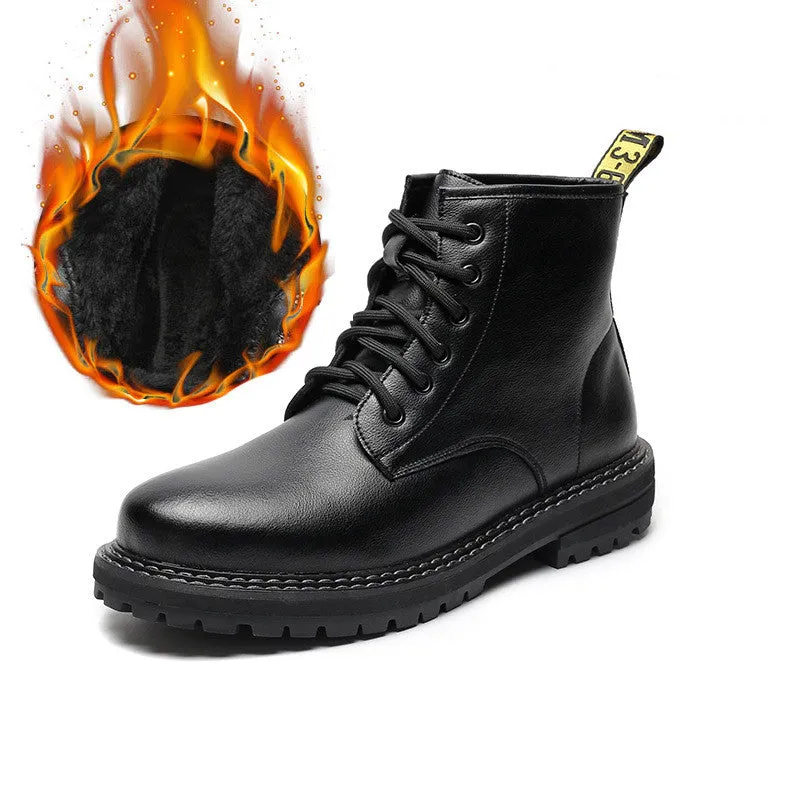 Martin  Men's High-top Black Leather Boots