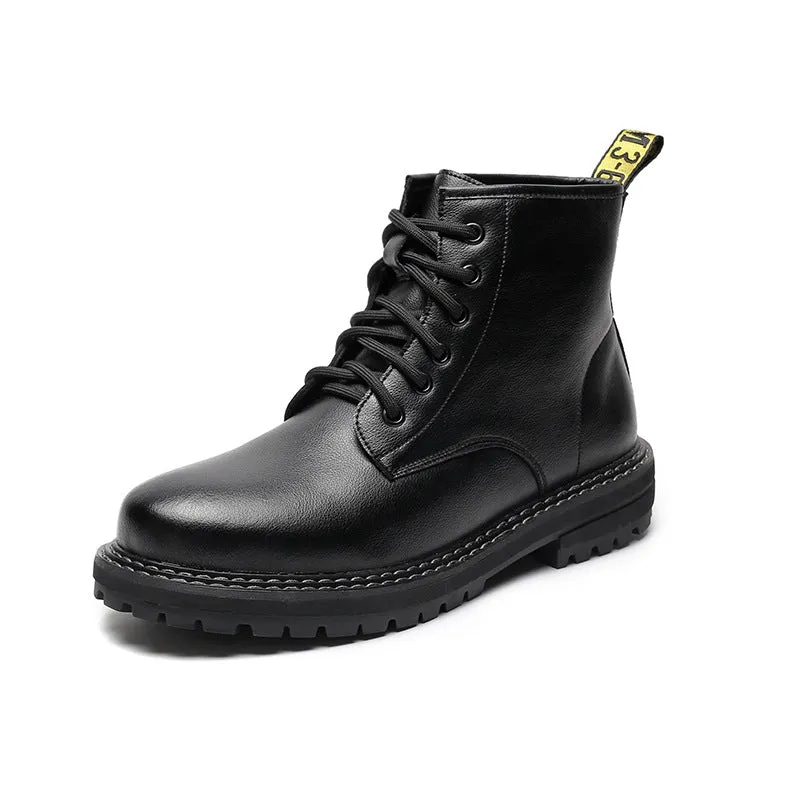 Martin  Men's High-top Black Leather Boots