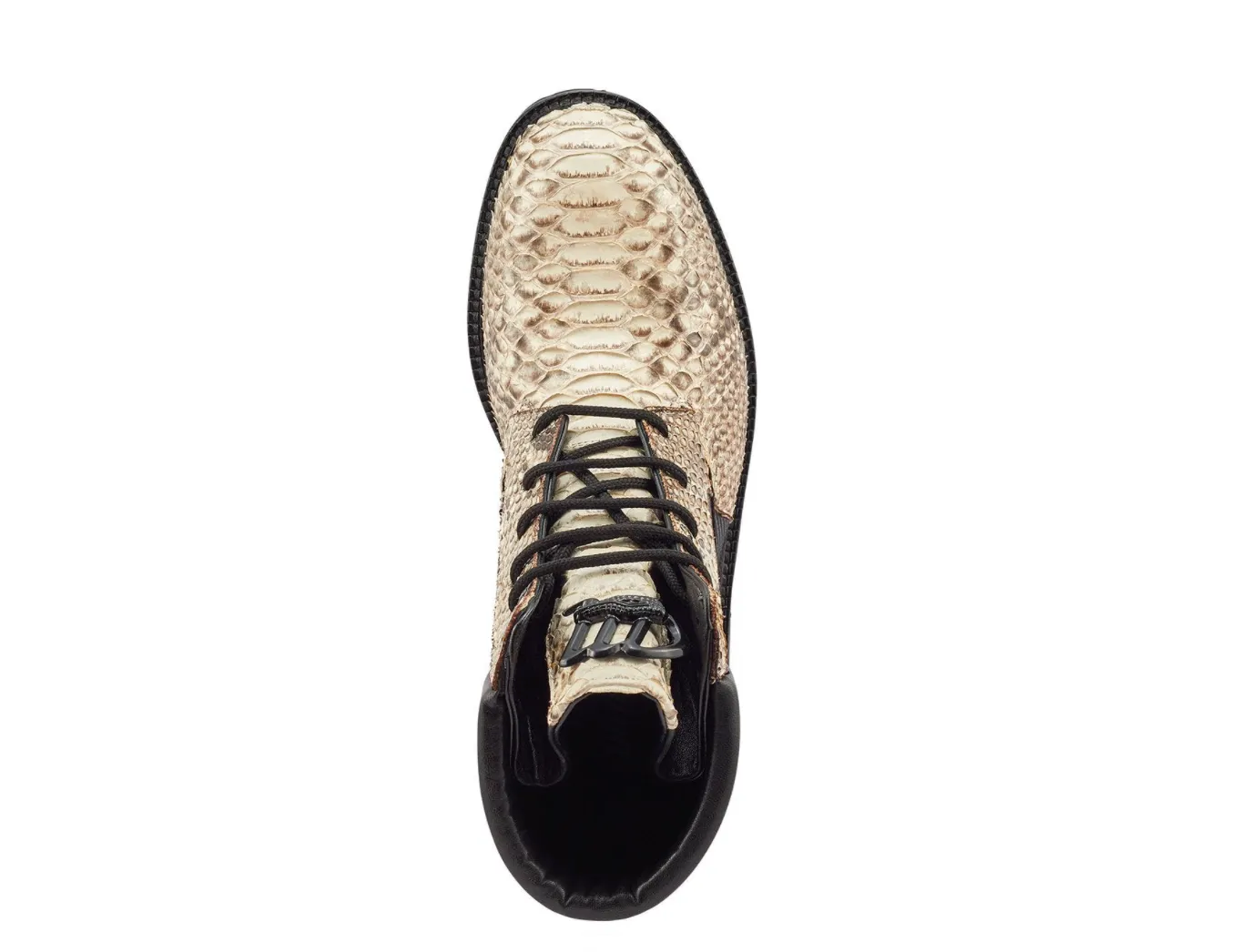 Mauri- "4949/1" Black/Natural Python Combat Boots