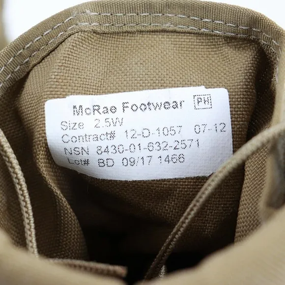 McRae Military Boots Men’s 2.5 W Hot Weather Desert Tan Vibram Sole
