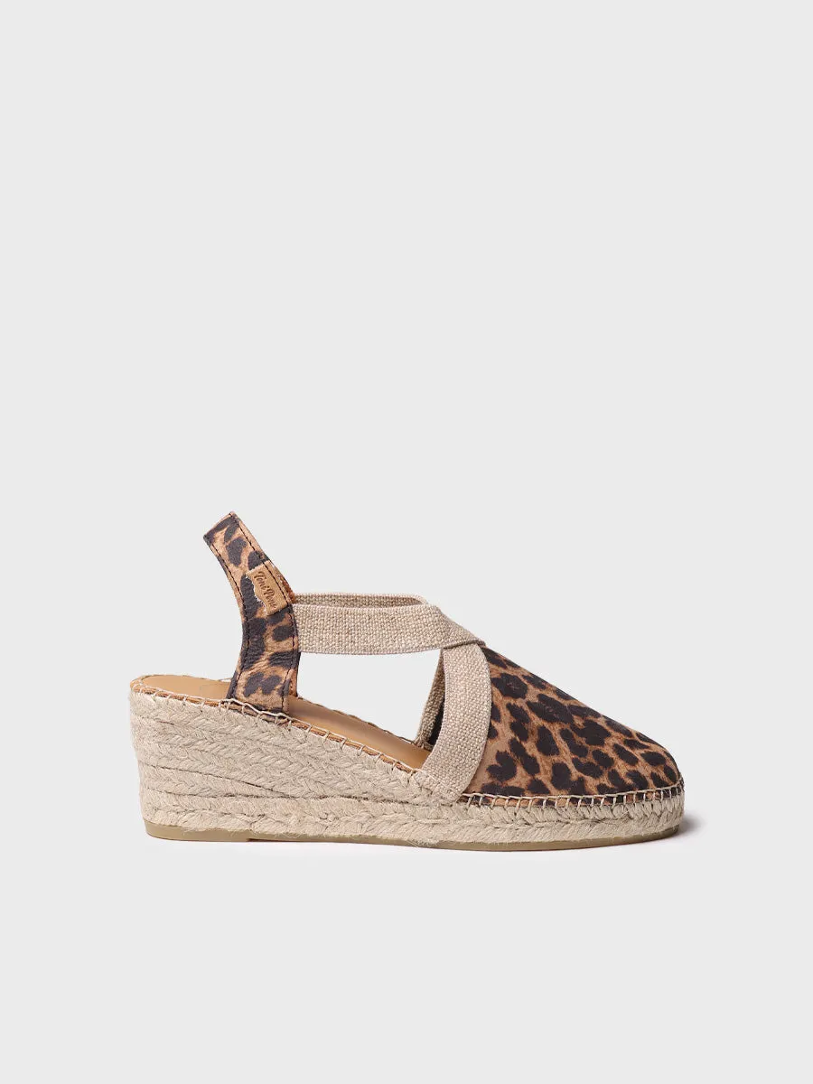 Medium wedge espadrilles in leather - TOSSA