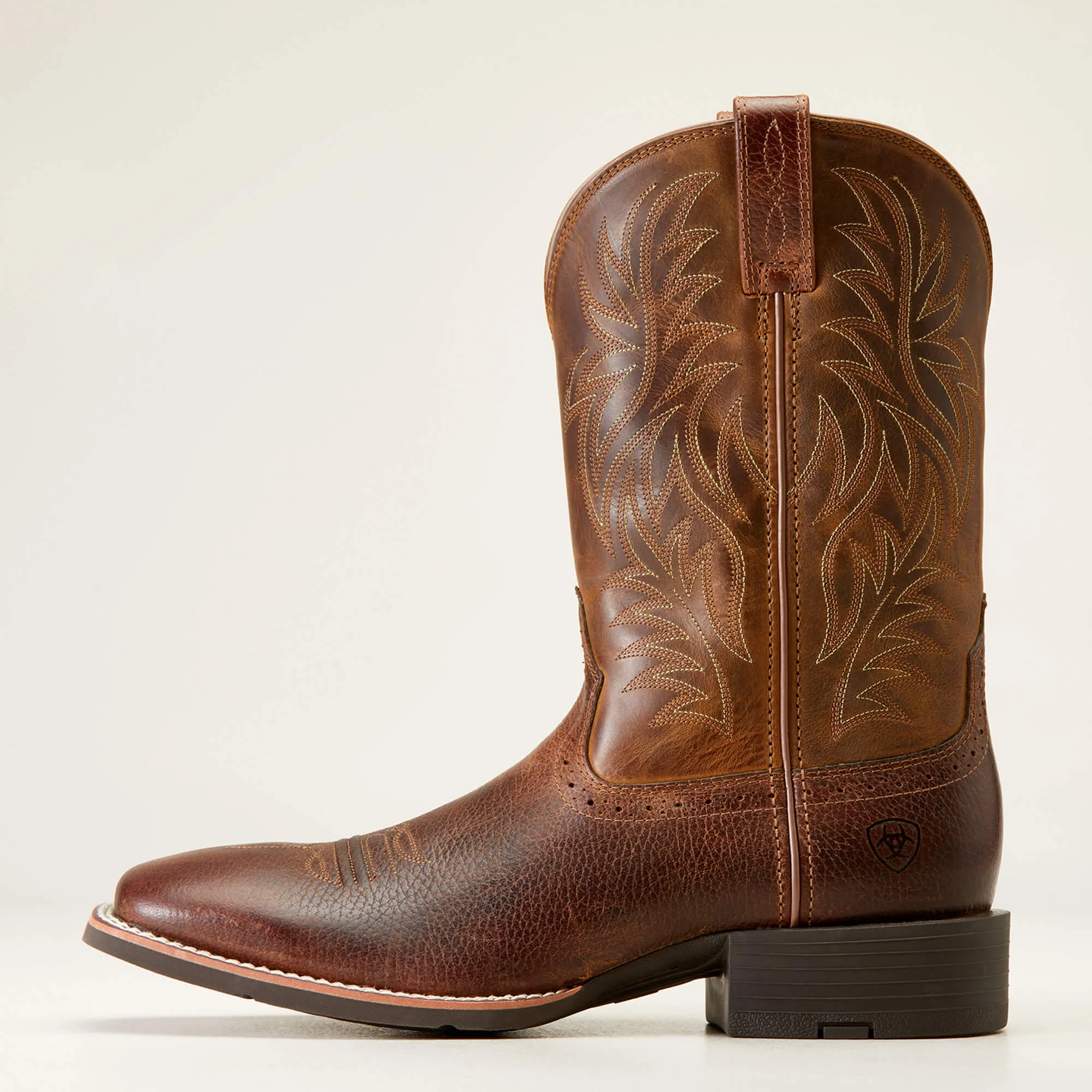 Men's Ariat Sport Fiddle Brown, Pull On Western, Square Soft Toe Boot