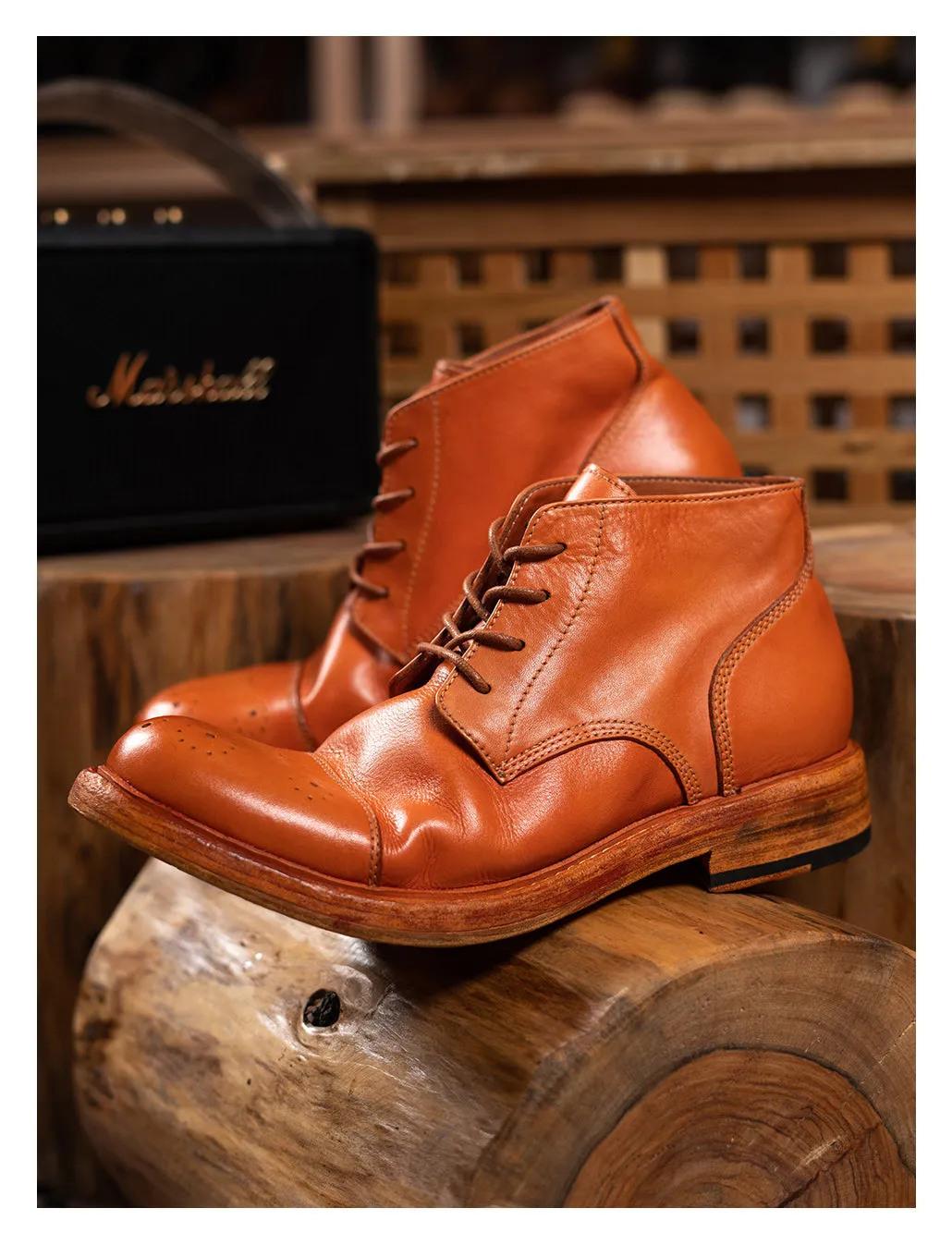Men's Brogue Derby Boots