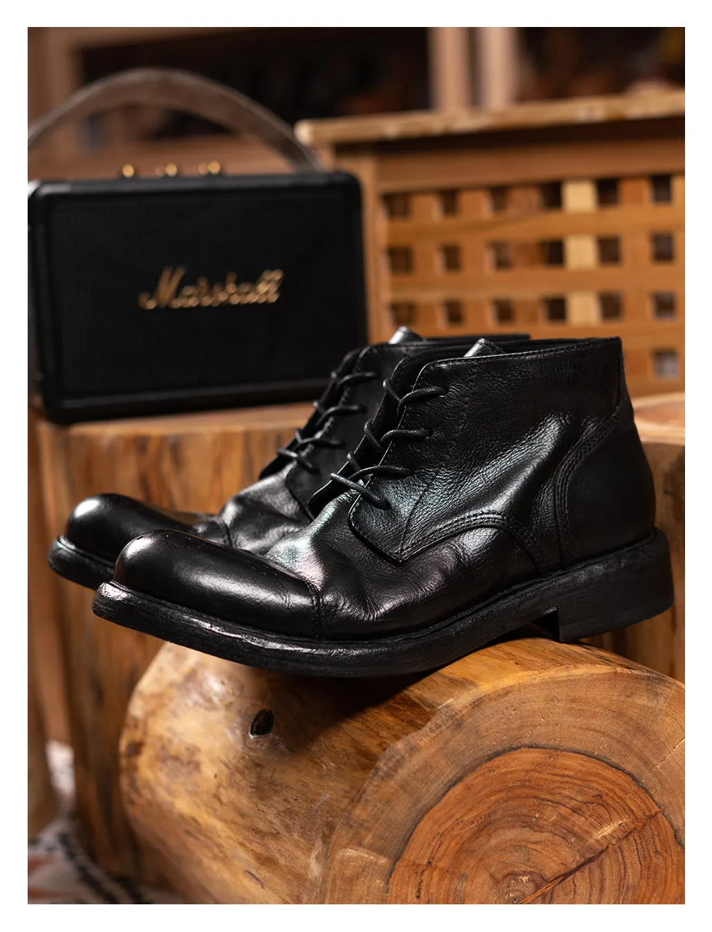 Men's Brogue Derby Boots