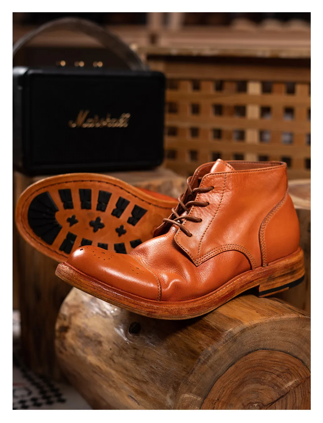 Men's Brogue Derby Boots