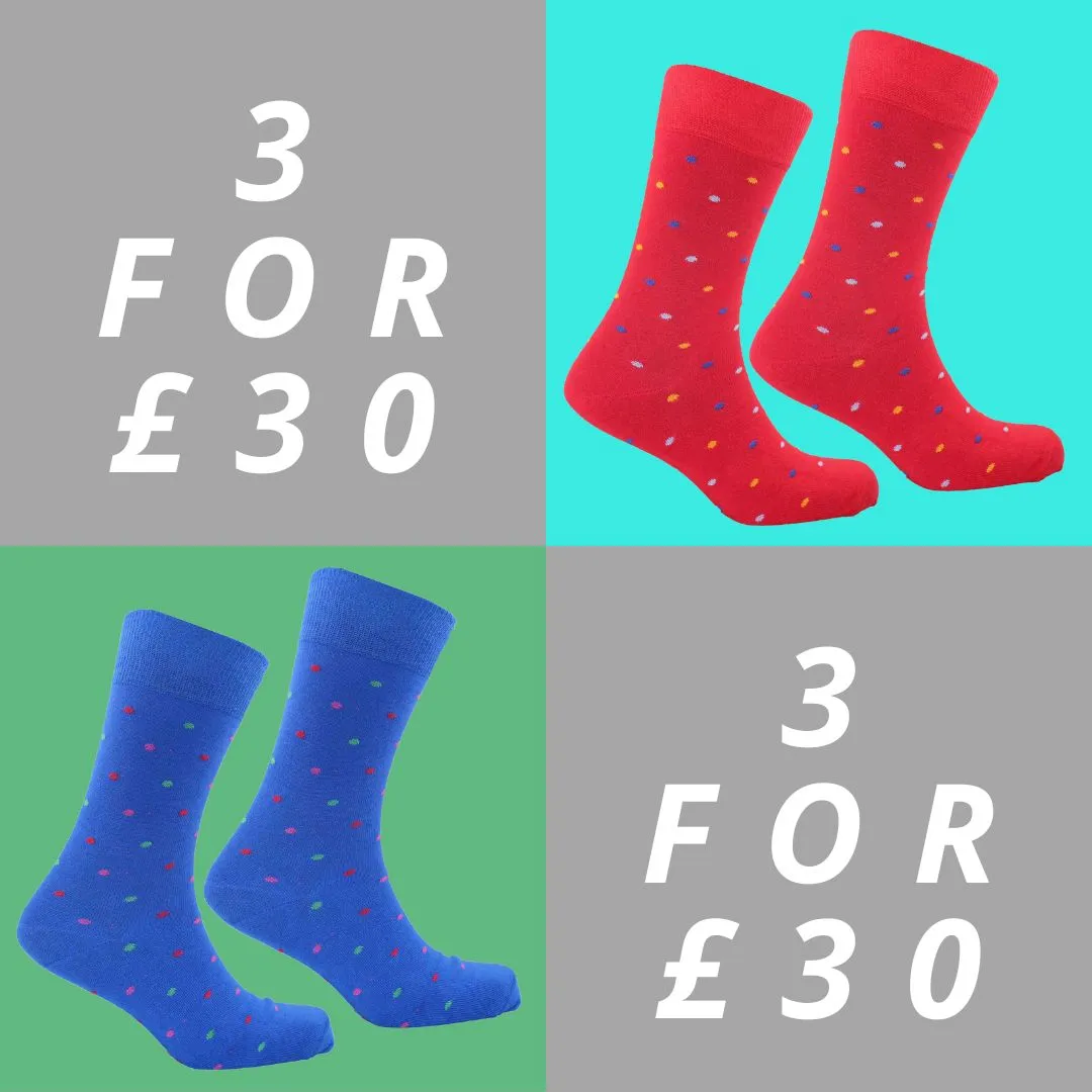 Men's Colville Dot Socks - Red