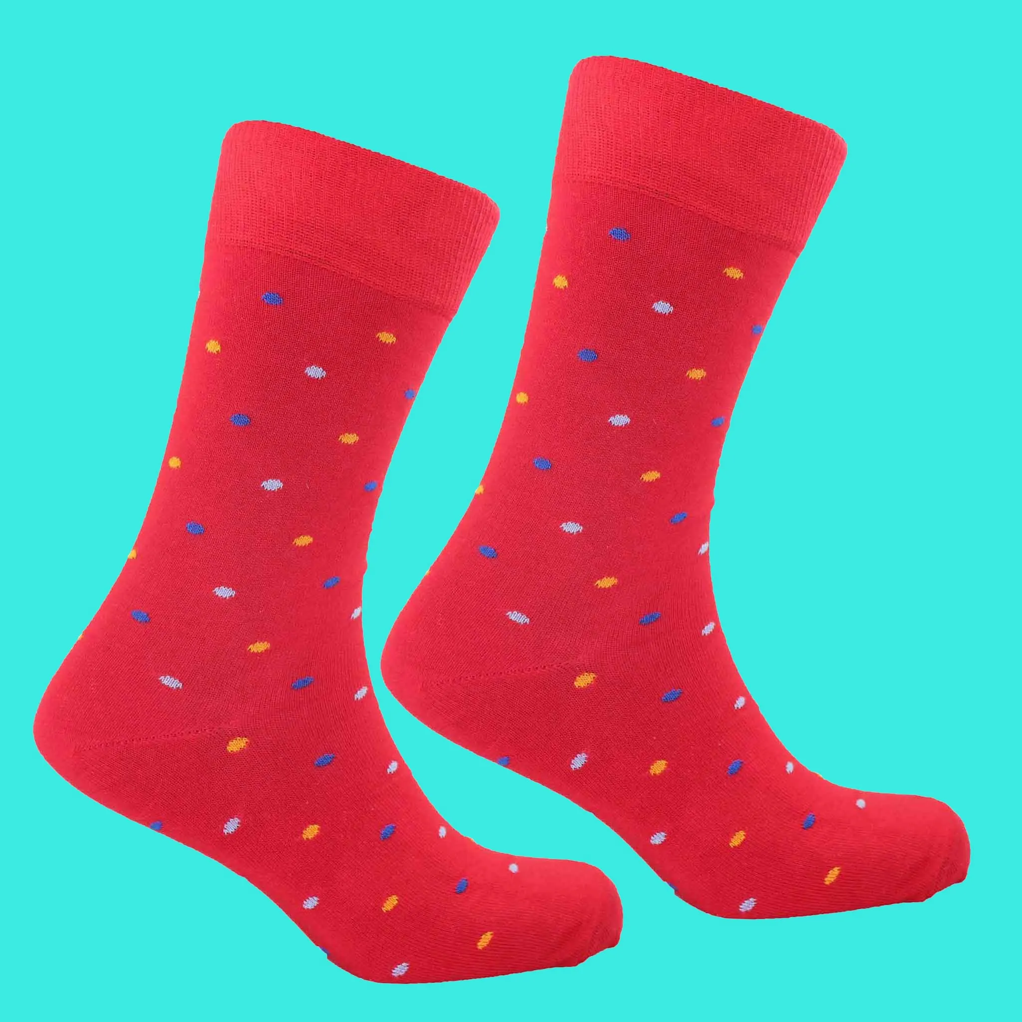 Men's Colville Dot Socks - Red
