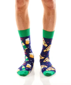 Men's Crew Sock, Beer and Pizza