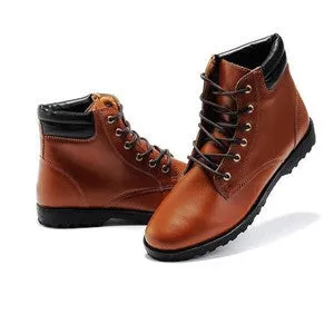 Men's Fashion Solid Korean Style PU Leather Boots Male Casual Pointed Toe Comfortable Boots XMB014