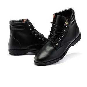 Men's Fashion Solid Korean Style PU Leather Boots Male Casual Pointed Toe Comfortable Boots XMB014