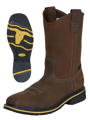 Men's Genuine Leather Steel Toe Work Boots 'Establo' TAN 41544