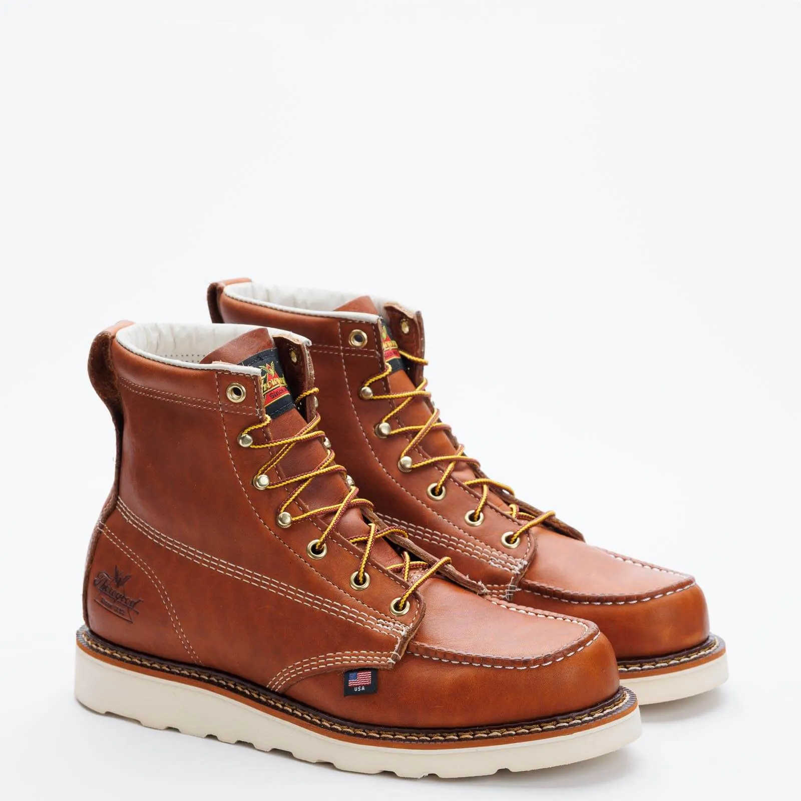 Men's Thorogood American Heritage 6″ Tobacco Moc Toe Maxwear Wedge Work Boot (U.S.A.)