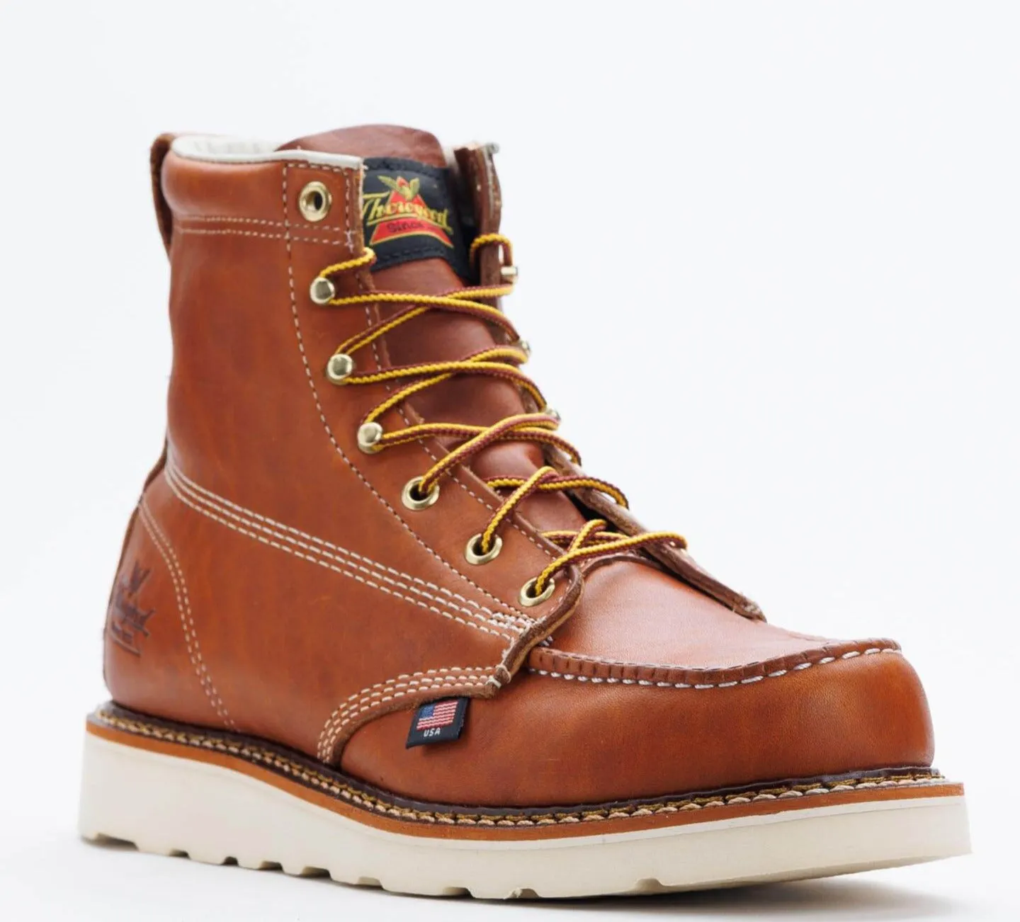 Men's Thorogood American Heritage 6″ Tobacco Moc Toe Maxwear Wedge Work Boot (U.S.A.)