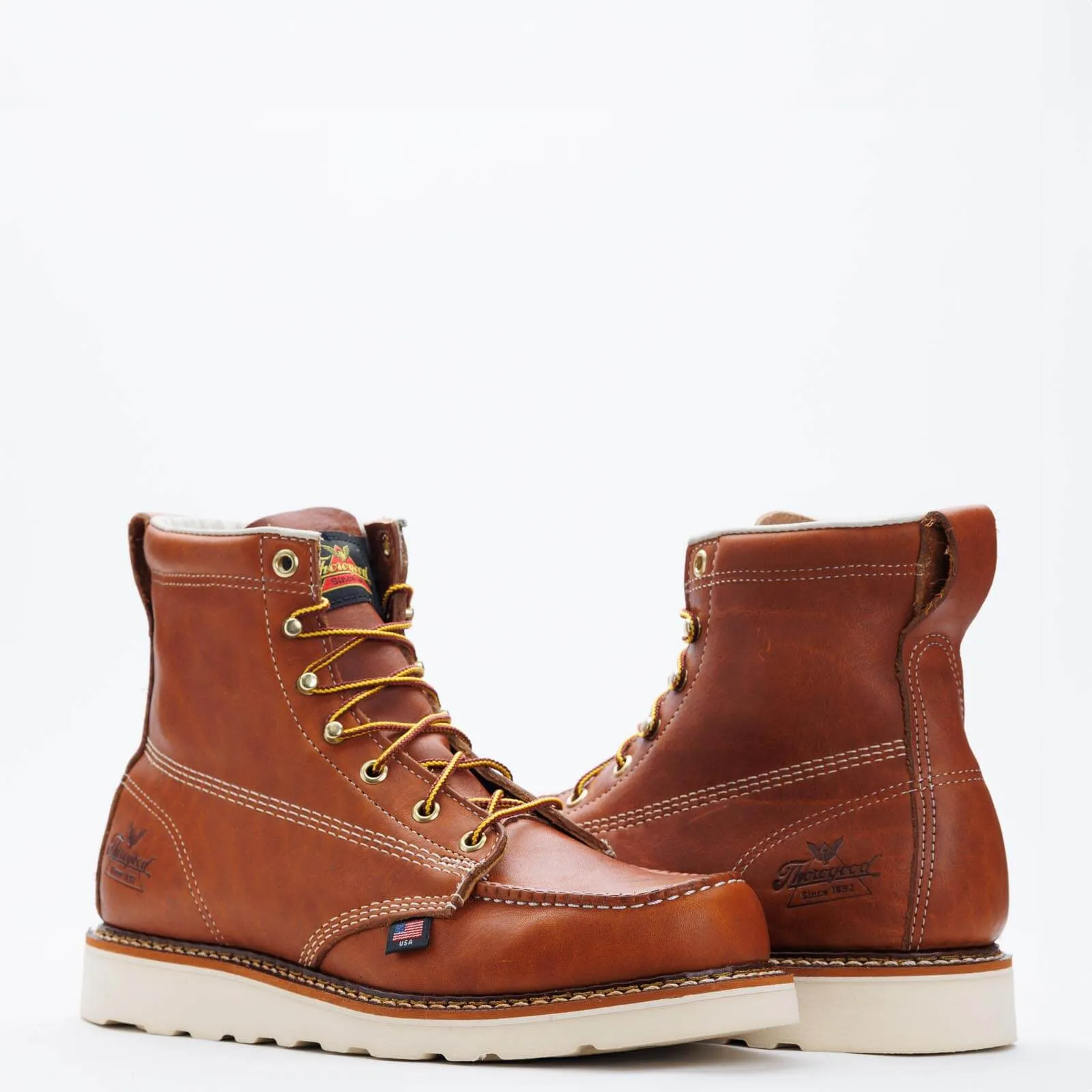 Men's Thorogood American Heritage 6″ Tobacco Moc Toe Maxwear Wedge Work Boot (U.S.A.)