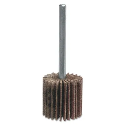 Merit Abrasives Micro-Mini Flap Wheels with Mounted Steel Shanks, 3/8 in x 3/8 in, 60 Grit, 08834137470