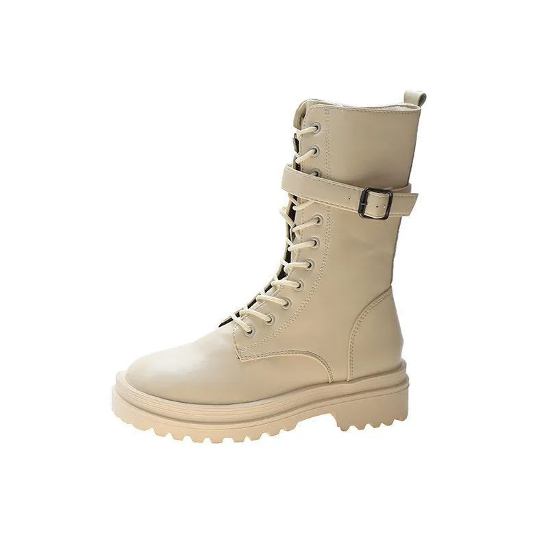 Mid-tube zipper motorcycle boots