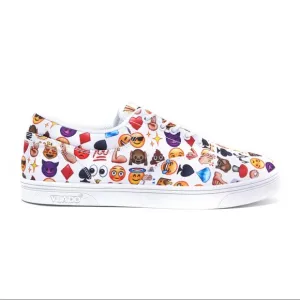 MILO LOW //WHITE EMONJI SNEAKERS