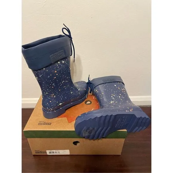 Mini Melissa kids water resistant  rain comfy boot size 2 new