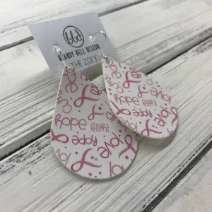 Mini Zoey Teardrop Earrings (Breast Cancer Awareness Ribbon)